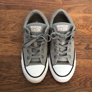 Gray material converse size W6 NWOT